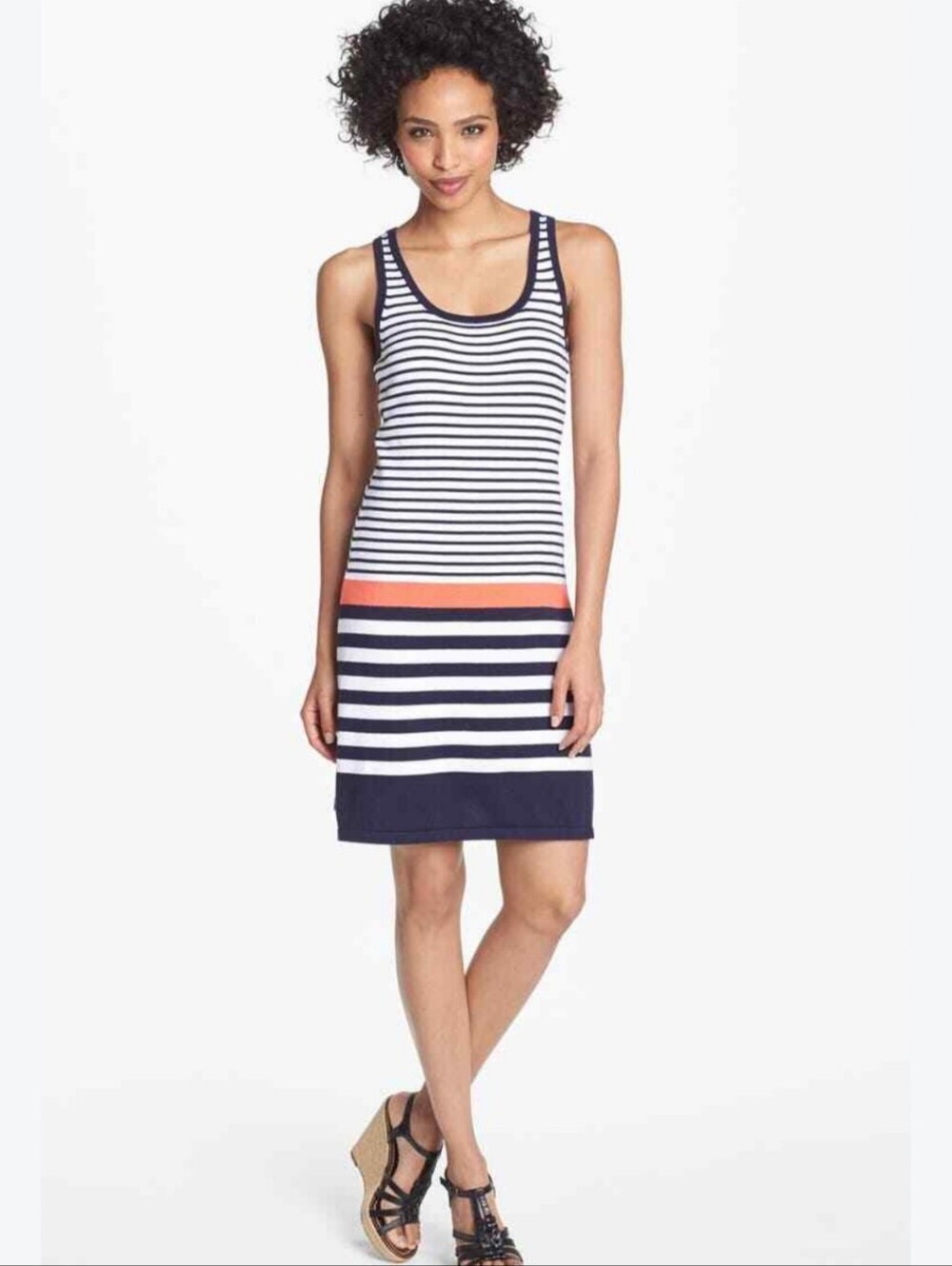 Lilly Pulitzer Stanton Resort White Buoy Sripe Racerback Sweater Dress, L